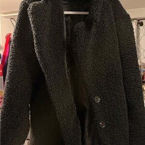 Liz Claiborne Charcoal Teddy Jacket